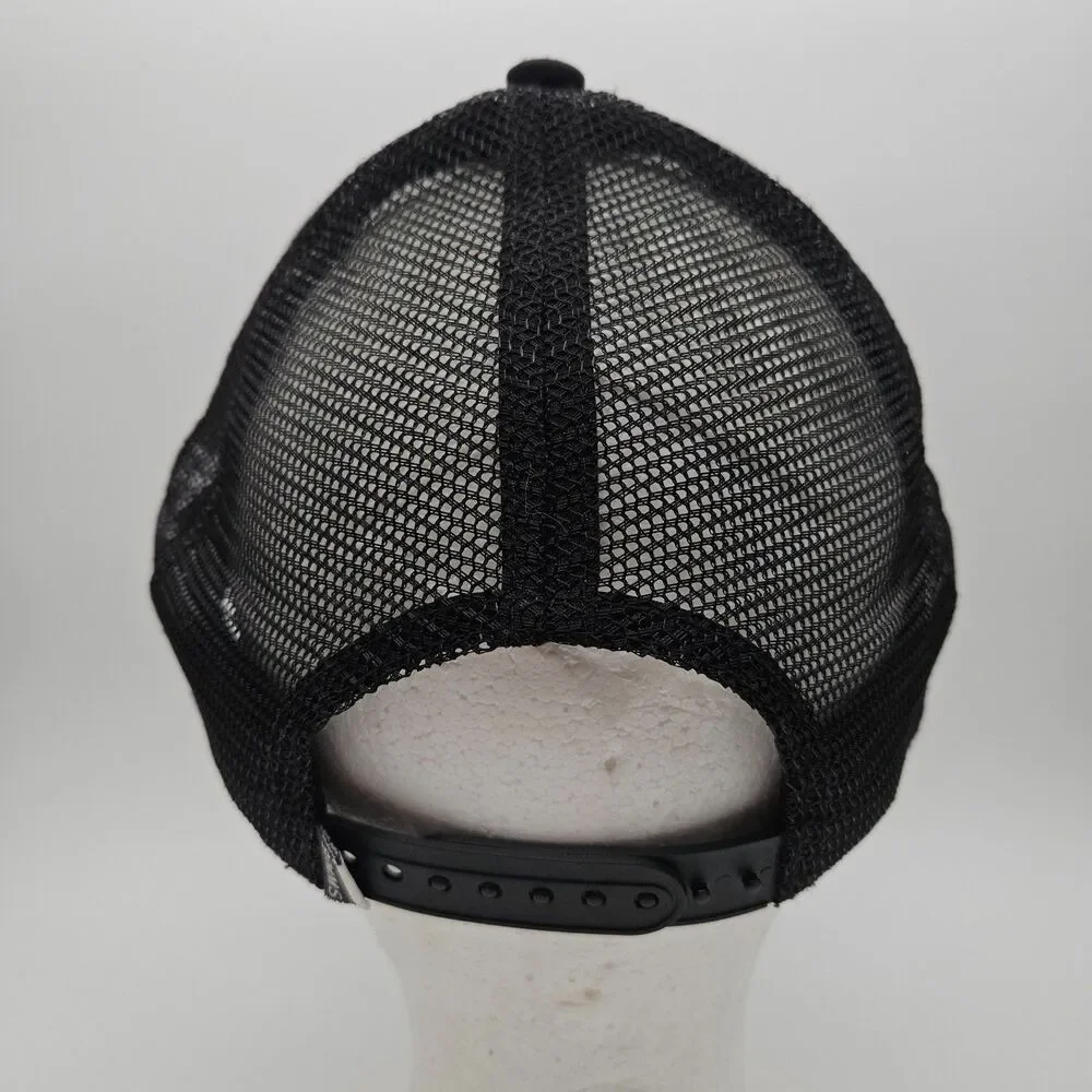 Simms Throwback Trucker Hat Fishing Co Mens Black White Foam Mesh Snapback Cap